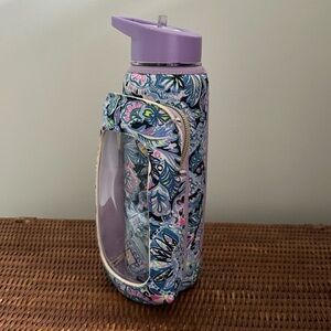 Lilly Pulitzer Floral Water Bottle and carrying pouch - Purple and Blue